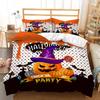 Pumpkin Lantern Halloween Ghost Witch Black Cat Doona Duvet Quilt Cover Bed Set