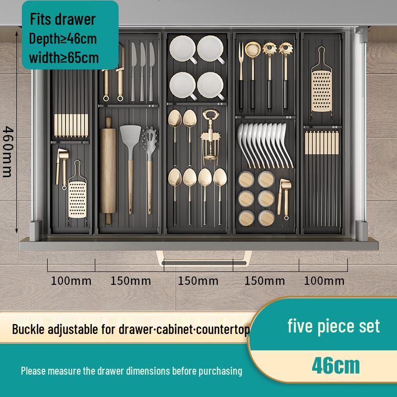 Kitchen Dish Drying Rack with Cutlery Holder and Drawer Organizer