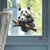 Cute Cartoon Panda Static Cling Window Sticker Removable Self-Adhesive Bedroom Living Room Hallway Home Decor