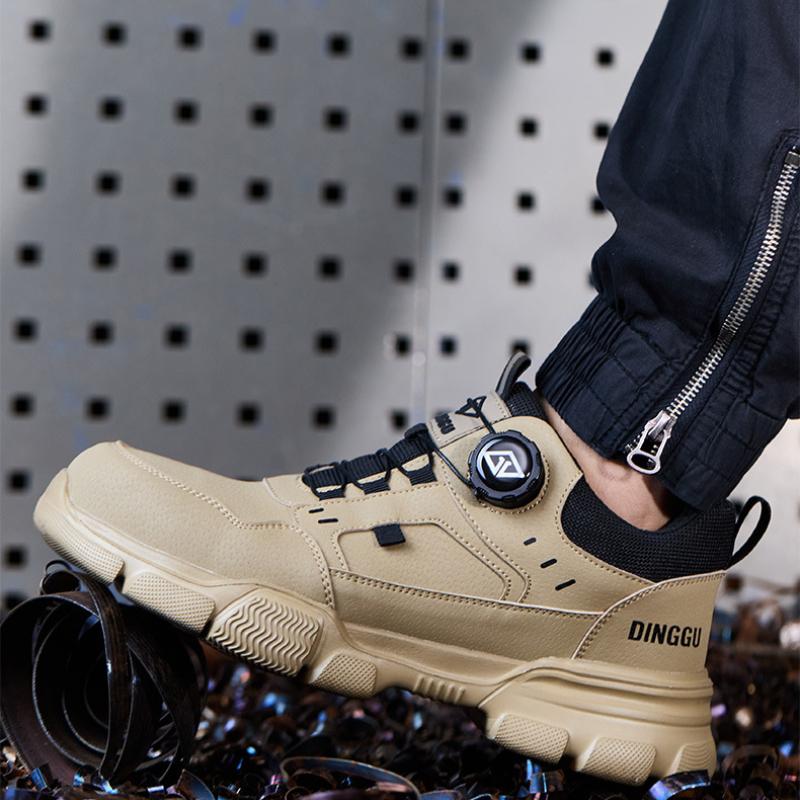Safety anti-collision smart buckle anti-stabbing lightweight wear-resistant four seasons general men's large size oil mining work sports shoes cm