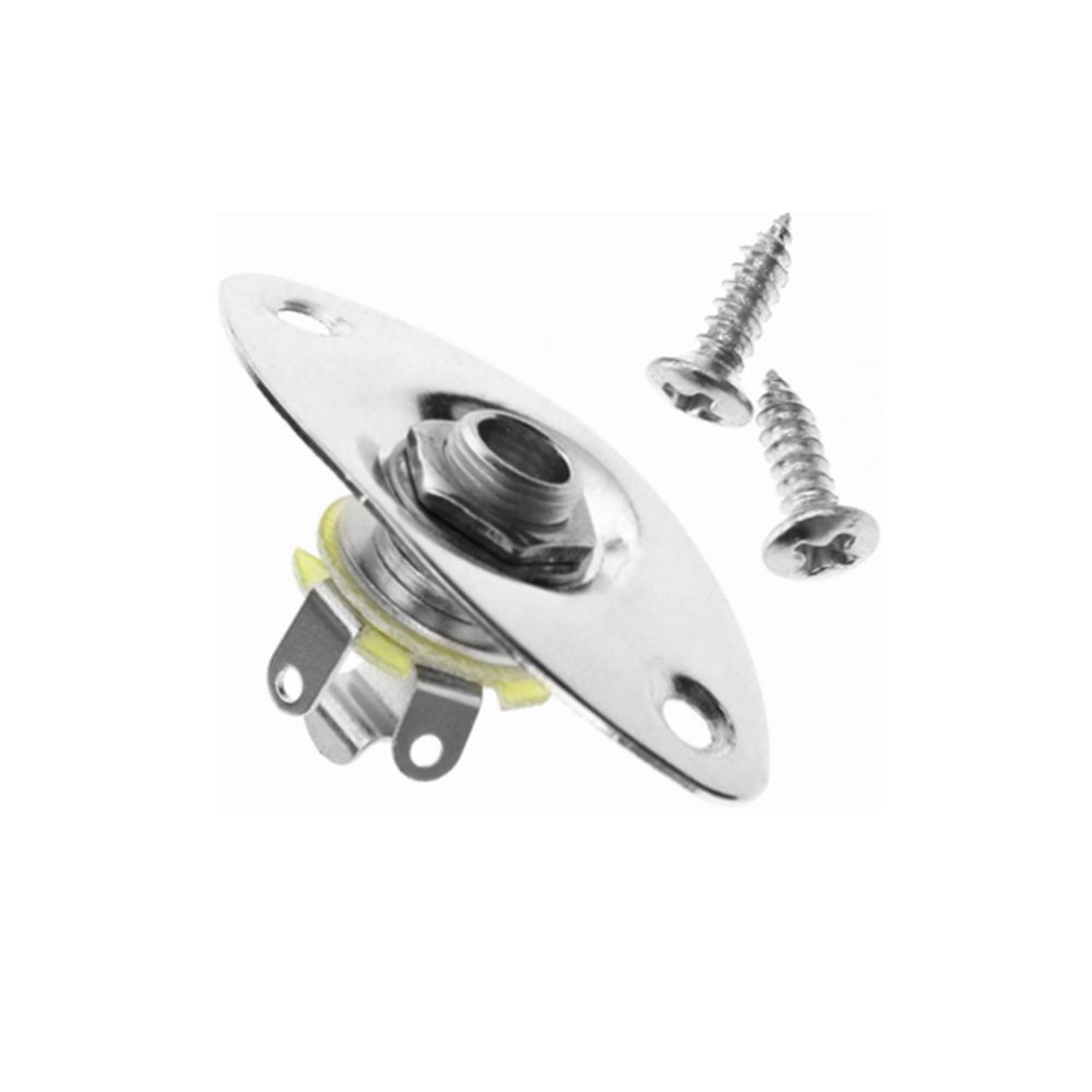 1 pcs Oval Jack Plug Socket for Guitars Electric Chrome Electric Bass Guitar