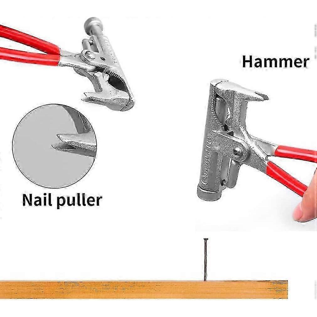 Multifunctional Hammer, Multi-function Hammer Pipe Wrench Pliers Wrench 10 In 1 Red Portable Screwdriver Tool Belt Carpenter Camping Hammer