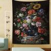 Vintage Style Flowers Tapestry Oil Painting Tapestry Wall Hanging Home Living Room Bedroom Dorm Art Decoration Tapestries