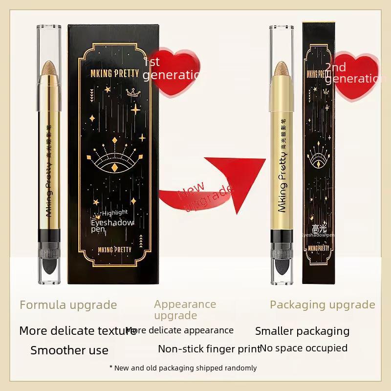 MKING Lazy Eye Makeup: Highlight & Lying Silkworm Double-Ended Eye Shadow Pen - Smudge-Free Eye Makeup Repair Cream