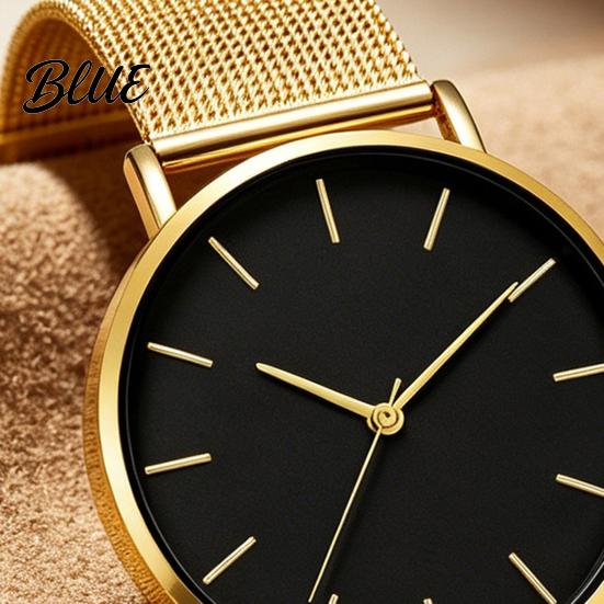 Milanese Woven Band Watch Men Mesh Minimalist Quartz Analog Simple