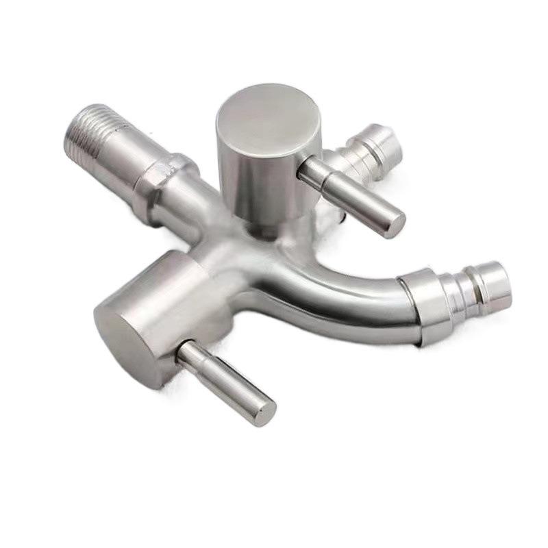 1PC 304 Stainless Steel Dual Outlet Washing Machine Faucet Multi Function Water Tap for Laundry Room Bathroom Accessories