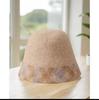 Basin hat fashionable warm women's new pure wool bucket hat color matching bucket hat small face foldable versatile bucket