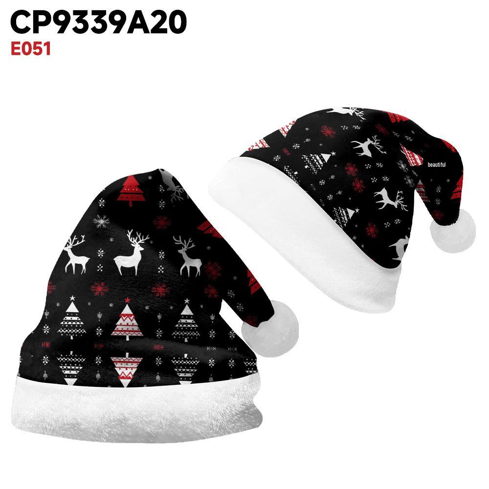 2024 New Double-Sided Plush Velvet Christmas Hat for Adults & Children - Customizable Design
