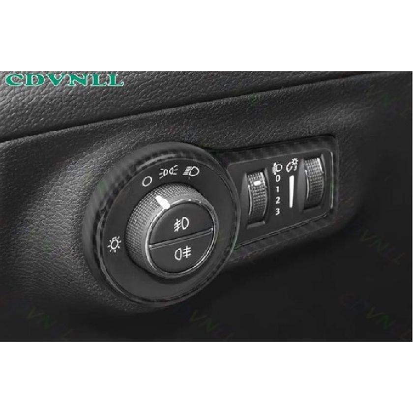 Headlight Switch Control Frame Cover For Jeep Compass 2017- ABS Carbon Fiber