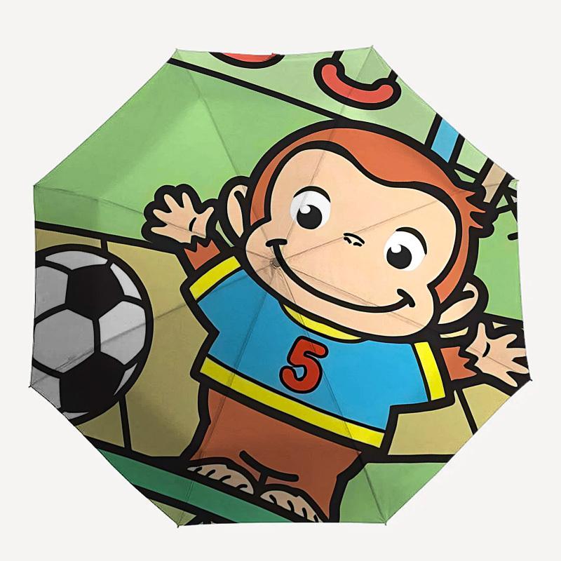Soccer Monkey Automatic Opening and Closing, 8 rib Structure Portable Umbrella, Suitable for Men and Women in All Seasons  Perfect Gift for