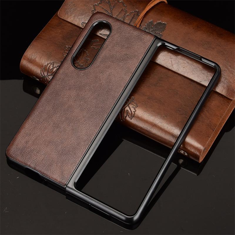 Suitable for Samsung Galaxy Z Fold4 5G Phone Case, Lychee Leather Pattern Protective Cover, Hard Shell Zfold 4th Generation Case