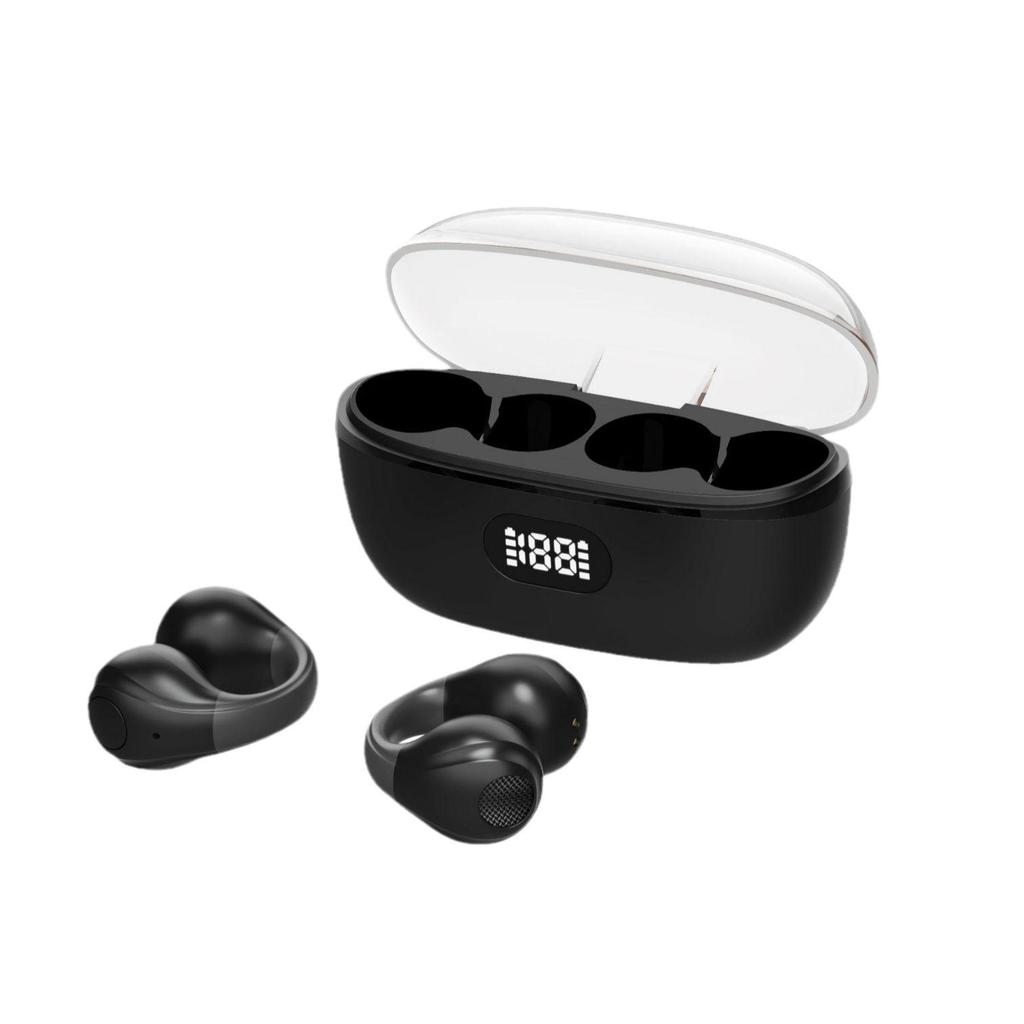 BH18 Low Power AI Dual Ear Clip Ear-Hook Bluetooth 5.3 Earphones with Digital Display