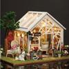 DIY Flower House Kit Wooden Mini Doll House 3D Puzzle Assembly Building Model Toys Home Bedroom With Furniture Christmas Gifts