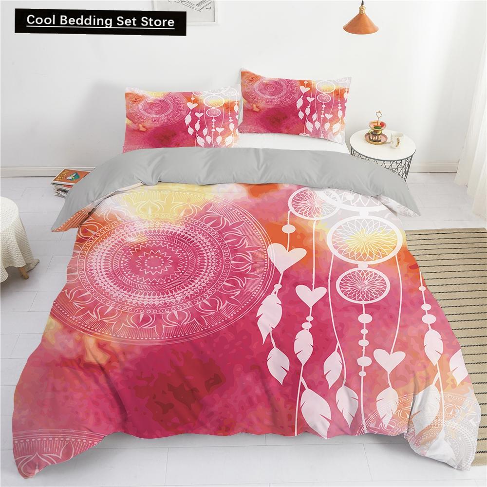 Traumfänger Elch Königin Bettbezug Böhmischer Stil Schmetterling Bettwäscheset für Teenager Mädchen Frauen Ziege Weiß 2/3-teiliger Bettdeckenbezug