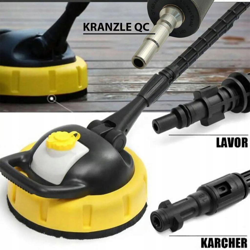 Rosfix HydroBrush T-Racer – Szczotka Obrotowa Z Dozownikiem | Zestaw Z Adapterem QC | Do Kostki, Tarasu, Elewacji | Kompatybilna Z Karcher K1–K7