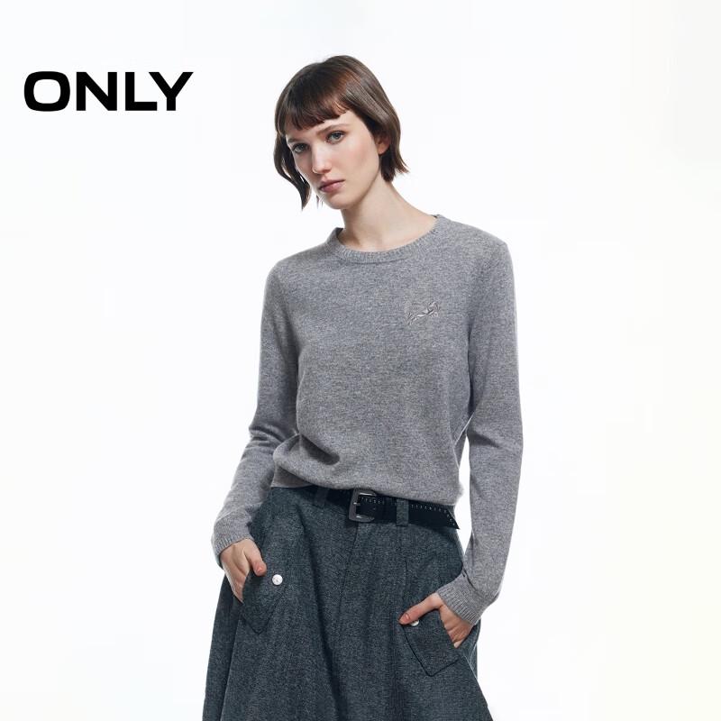 

ONLY Women s Round Neck Wool Blend Sweater M