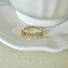 Li Luo Vintage Gold Gebürsteter 925 Sterling Silber Verstellbarer Damenring