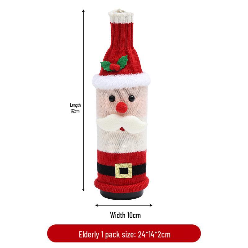 Cross-Border Christmas Wine Bottle Gown - Festive Red Wine Cover for Home Dining Table Decor.