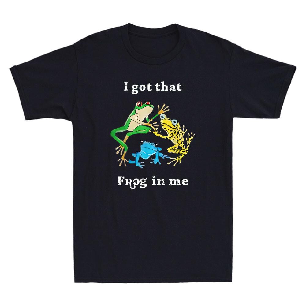 I Got That Frog In Me Humor Quote Funny Frogs Meme Vintage Mens Black T-Shirt L