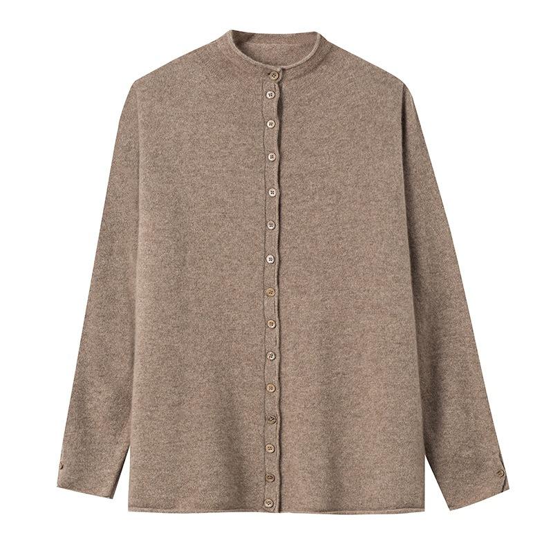 Autumn and Winter New Wear Warm Cashmere Sweater Women's Bottom Knitted Cardigan Sweater