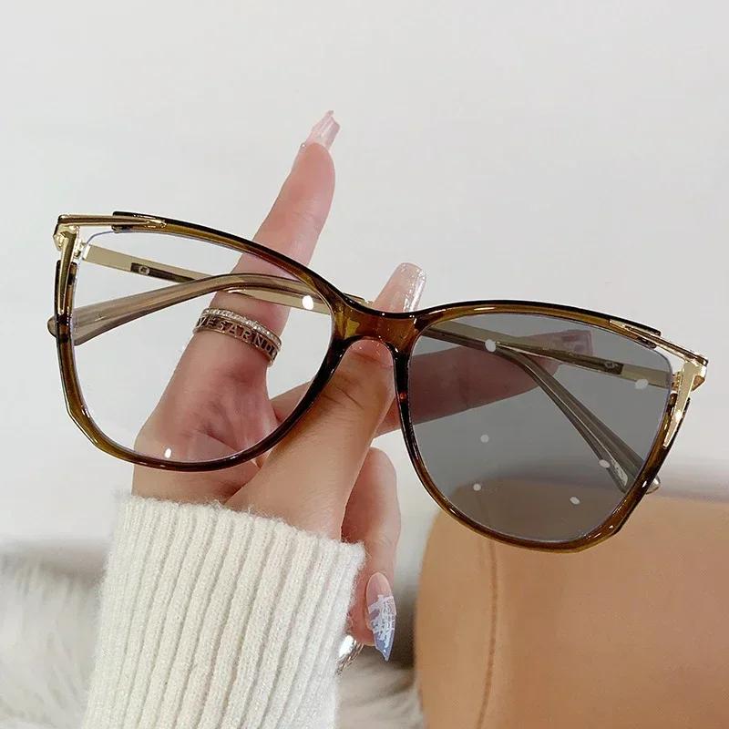 

Новые очки оправа женские модные фотохромные анти-синий свет очки мужские рыболовные кошачий глаз украшения очки простые очки