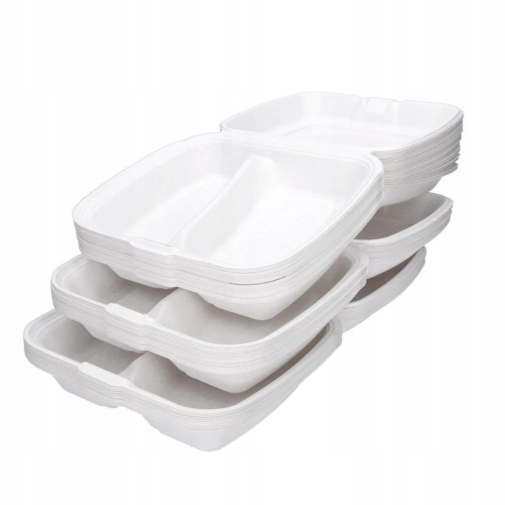 Lunch Box Menu Two-Part Made Of Reed Pulp .