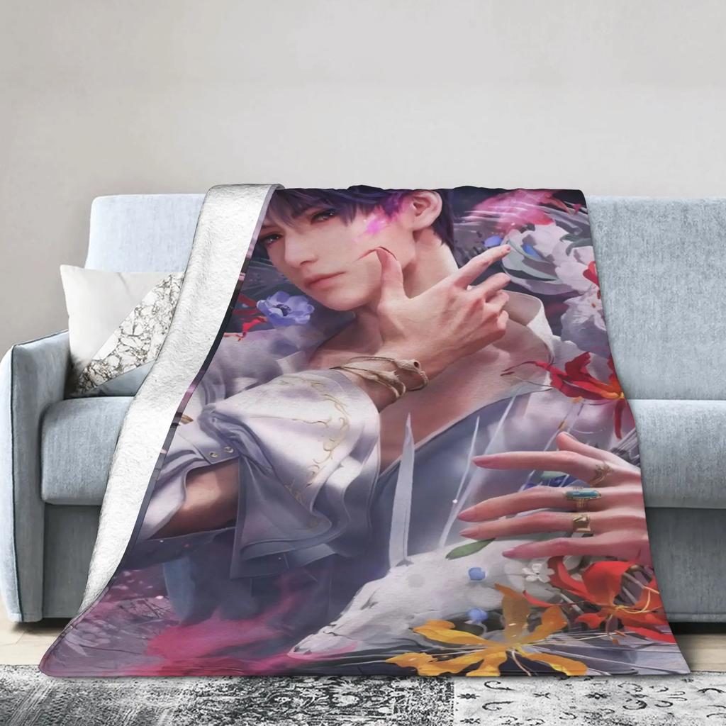Love and Deepspace Rafayel Fuzzy Blanket Awesome Throw Blanket for Sofa Bedding Lounge 150*125cm Bedspread