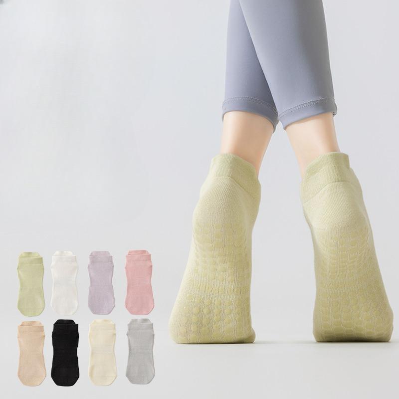 Yoga Socks, Women's Sweat-absorbing and Moisture-wicking Sports Short Socks, Silicone Anti-slip Cotton Socks, Breathable and Non-shedding, Fitness