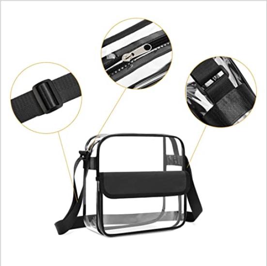 Enkrio Clear Transparent Crossbody Shoulder Lightweight PVC Waterproof Pouch Bag, Bag, Material,