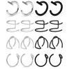 2-16Pcs Fake Lip Rings T Shaped Stainless Steel Gothic Clip On Non Piercing Nose Ring Double Cartilage Helix Ear Cuff For Women
