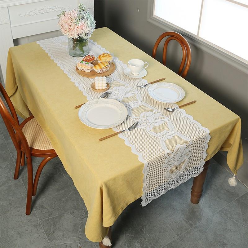 Christmas Table Runner American Country Lace Tablecloth Dining Coffee Decor