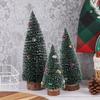 1Pcs Miniature Christmas Tree Artificial Sisal Snow Landscape Architecture Small Tabletop Decor for Holiday Crafts