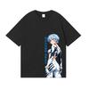 Evangelion Rei Ayanami Combinaison de Connexion Impression Divisée Surdimensionnée Streetwear Anime T-shirt Femme et Homme