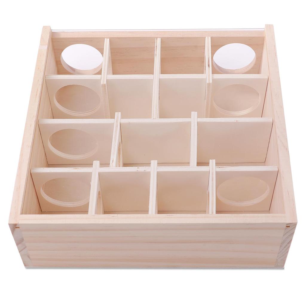 Casa Labirinto para Hamster Anopono com Topo de Acrílico para Fácil Observação, Seguro para Roer, Esconderijo de Madeira para Pequenos Animais, Brinquedo em Forma de Túnel