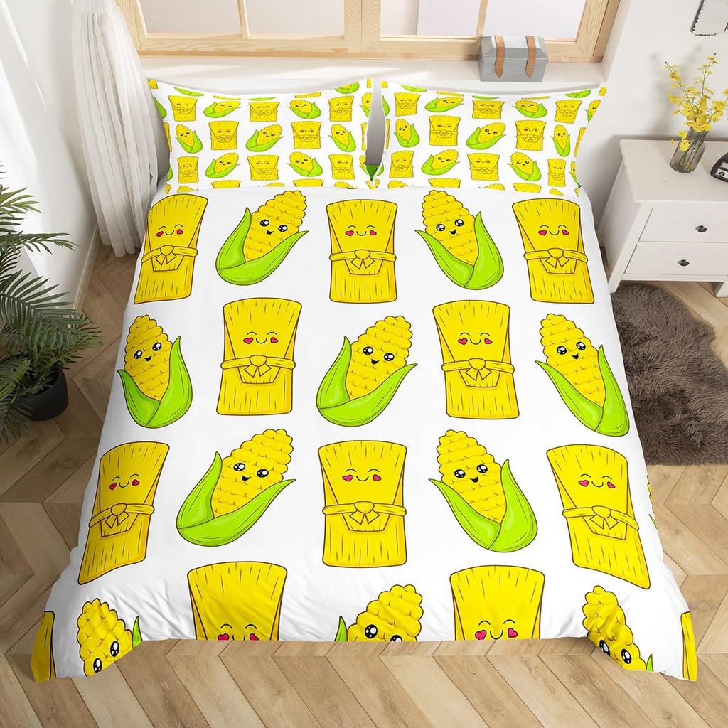 Funny Food Duvet Cover Mexican Taco Bedding Set Twin,Avocado Pepper Realistic Food Design Quilt Cover Easter Gift Party Decor