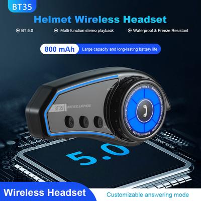 Helmet Earphone with Ambient Light Motorcycle Helmet Headset 800mAh Bluetooth-compatible 5.0 Helmet Headphone for Riding Cycling