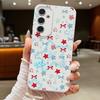 Blauer Stern Schleifen Muster Hülle Für Samsung Galaxy S25 Edge S24 Ultra S23 S22 Plus S21 FE S26 Ultra Lederstruktur Silikonhülle