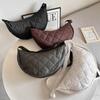 Casual Portable Women's Hobos Crossbody Bag Simple Nylon Ladies Shoulder Bags Quilted Plaid Female Underarm Bag Purse Handbags
