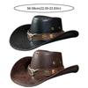 Fibbia Testa di Toro Retrò Cappello da Cowboy Western a Tesa Larga Antivento Cappello da Sole per Uomini Donne Outdoor Equitazione