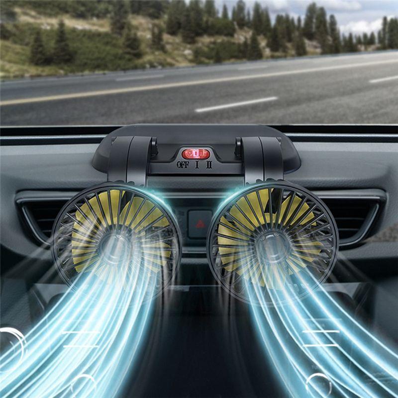 Powerful Car Fan Universal Dual Head Fan Portable Fan Car Dual Head Fan Car Supplies
