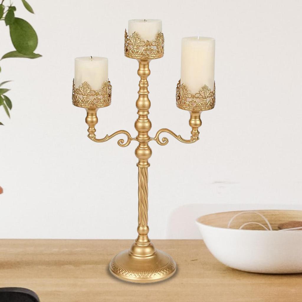 Metal Candelabra Pillar Candle Holder for Festivals Living Room Thanksgiving