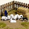 1:87 Scale Hand Painted Resin Collectible Figures Miniature Model Accessories Farm Animals Figure Model Dioramas Figure