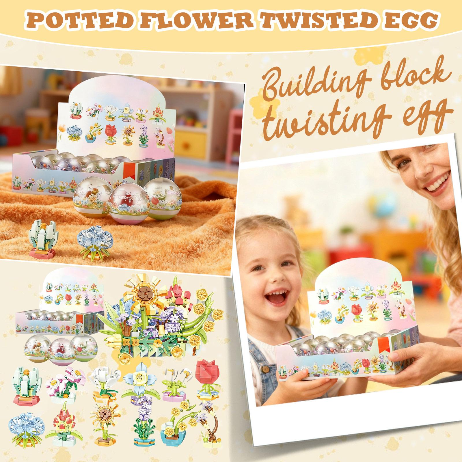 

Игрушка-конструктор «Цветок в горшке», BlindBox, Маленький конструктор в яйце для сборки, Подарок для детского сада, Маленький подарок One Size