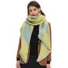 Women'S New European And American Shawl Scarf, Autumn And Winter Large Grid Triangle Imitation Cashmere Double-Sided Scarf