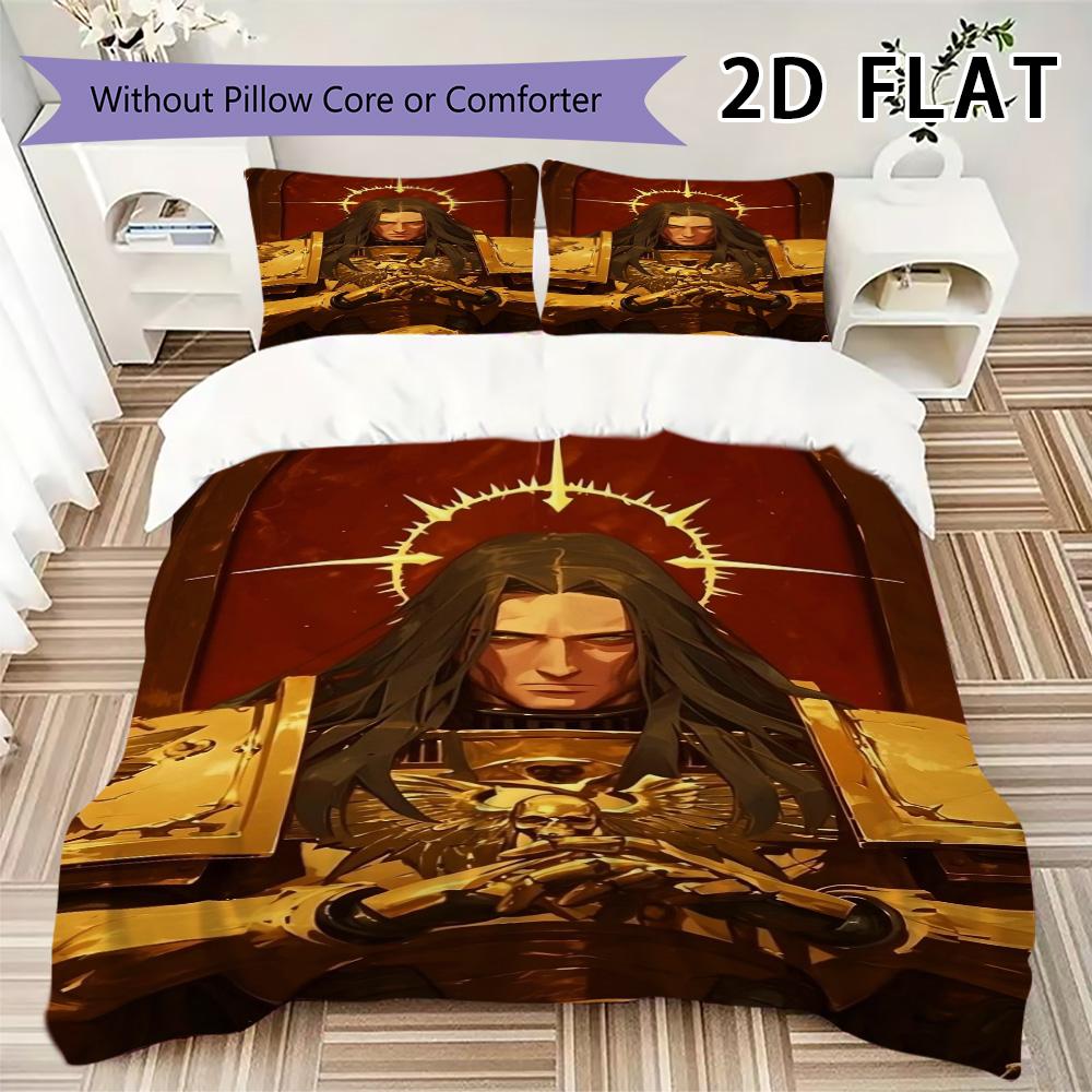 Imperium of Man Pattern Bedding uilt Set uilt Cover Pillowcase Home Decoration Birthday Gift (1 * duvet cover + 2 * pillowcase without core)