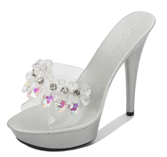 Fashion Patent Leather Mules Women Slippers Sandals Sexy Party Shoes Luxury Comfortable Summer Fashion 13cm