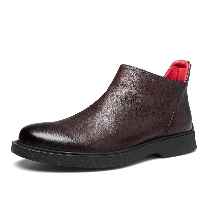 Herren High-Top Chelsea Martin Stiefel: Britischer Stil, Winterfest, Samtgefüttert, Leder.