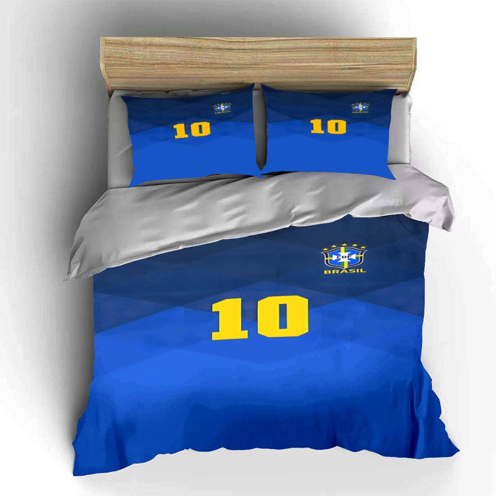 Yellow Number, Brazil Emblem. Bedding Sets Duvet Cover Sets Duvet Covers Pillowcases(1 * Duvet Cover 2 * Pillowcases, Without Duvet Insert)