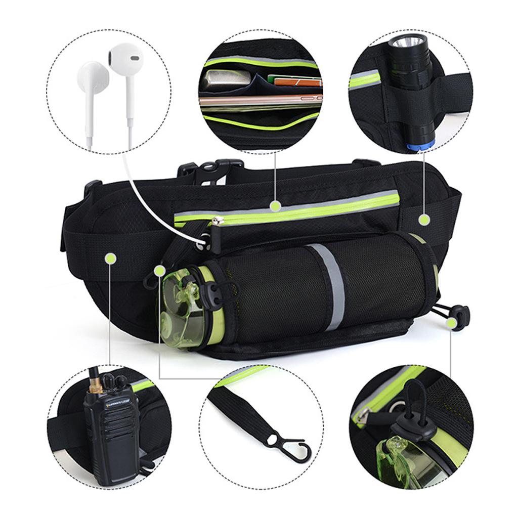 Portable Waist Zipper Bag Camping Hiking Traveling Running Jogging Polyester Belt Pouch Phone Adjustable Fanny Pack