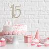 1 PCS Gold 15 Cake Topper Number 15 Cake Decoration Gold Rhinestone Cakes Toppers Decoration Crystal Happy 15th Birthday Cakes Sparkly Bling Alloy